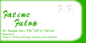 fatime fulop business card